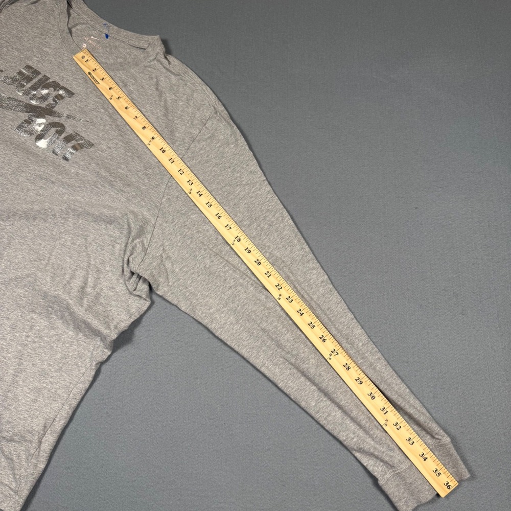 Nike Long Sleeve Shirt Mens 4XL Gray Silver Foil Just Do It Graphic Tee Big Tall - Picture 7 of 11